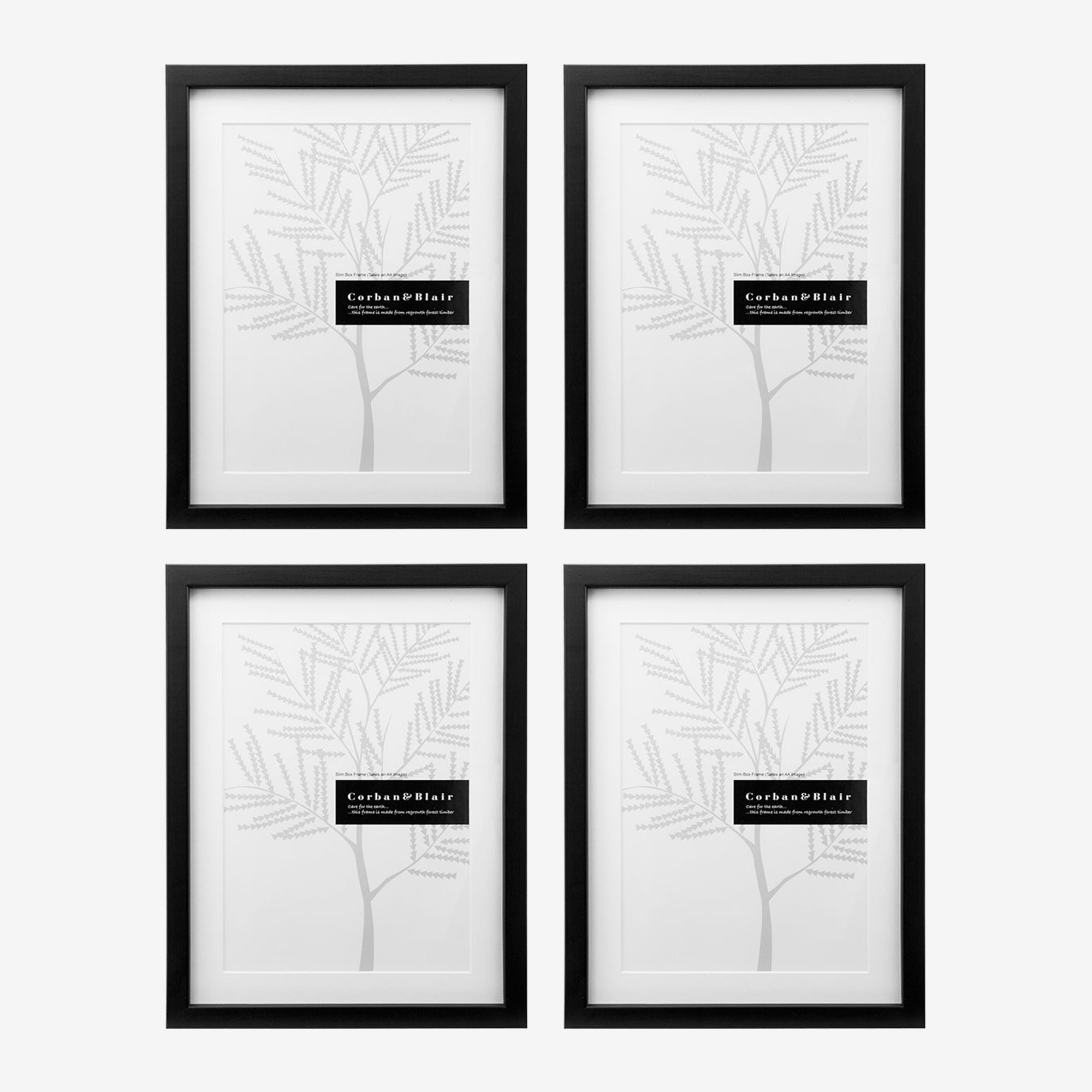 4 Piece A4 Slim Box Frame Gallery Wall Set