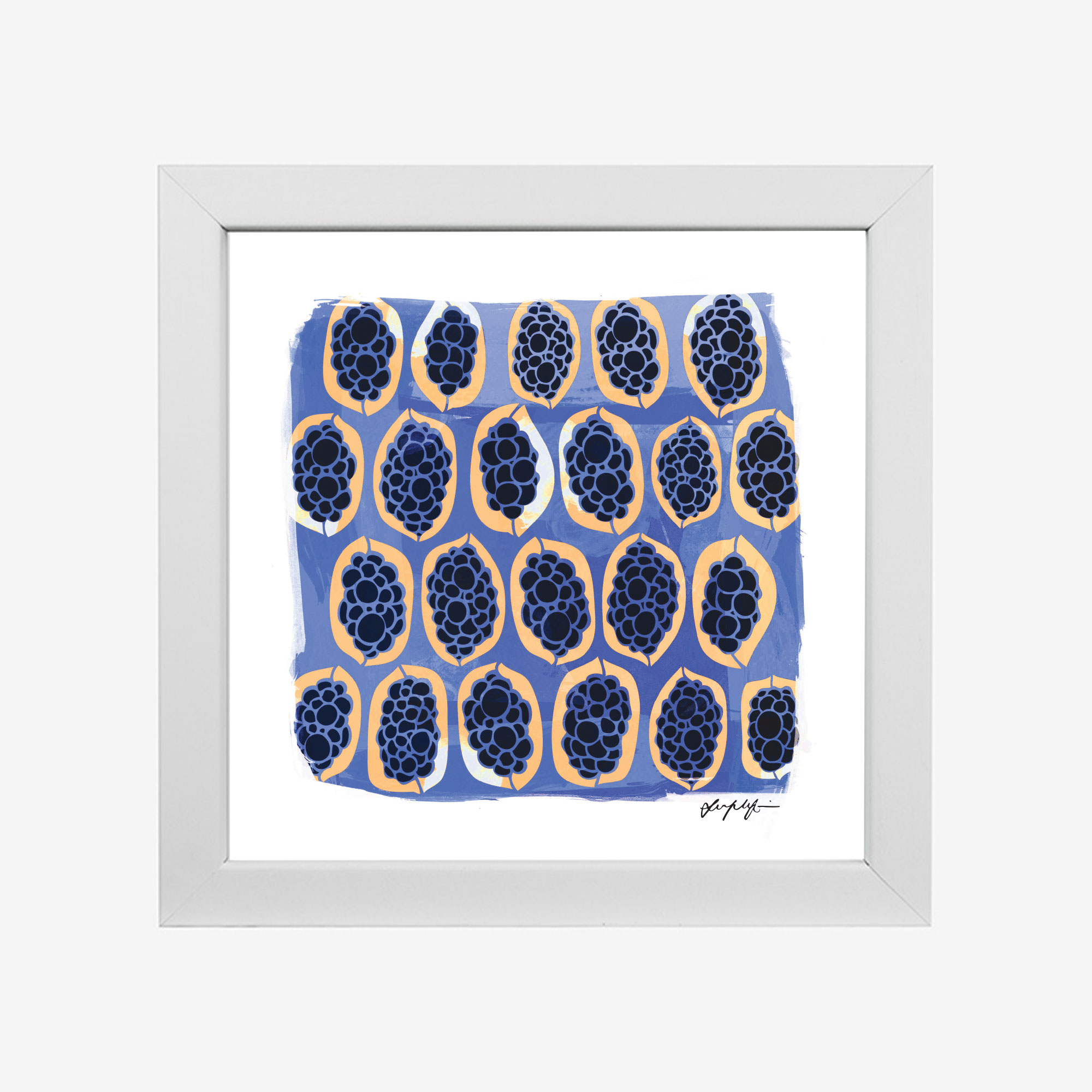 8x8" Framed Print, Blue GWIBIIRR by Lucy Simpson