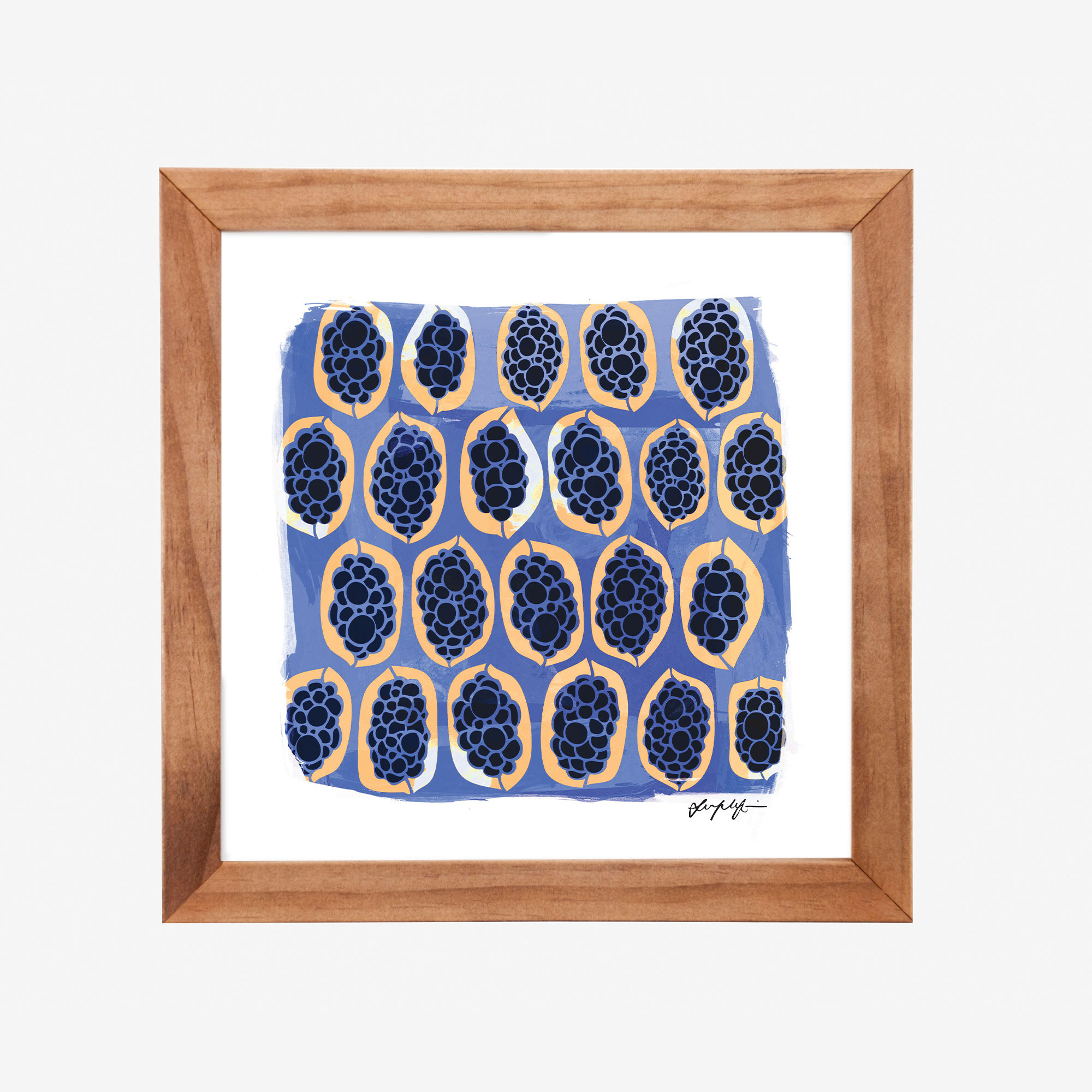 8x8" Framed Print, Blue GWIBIIRR by Lucy Simpson