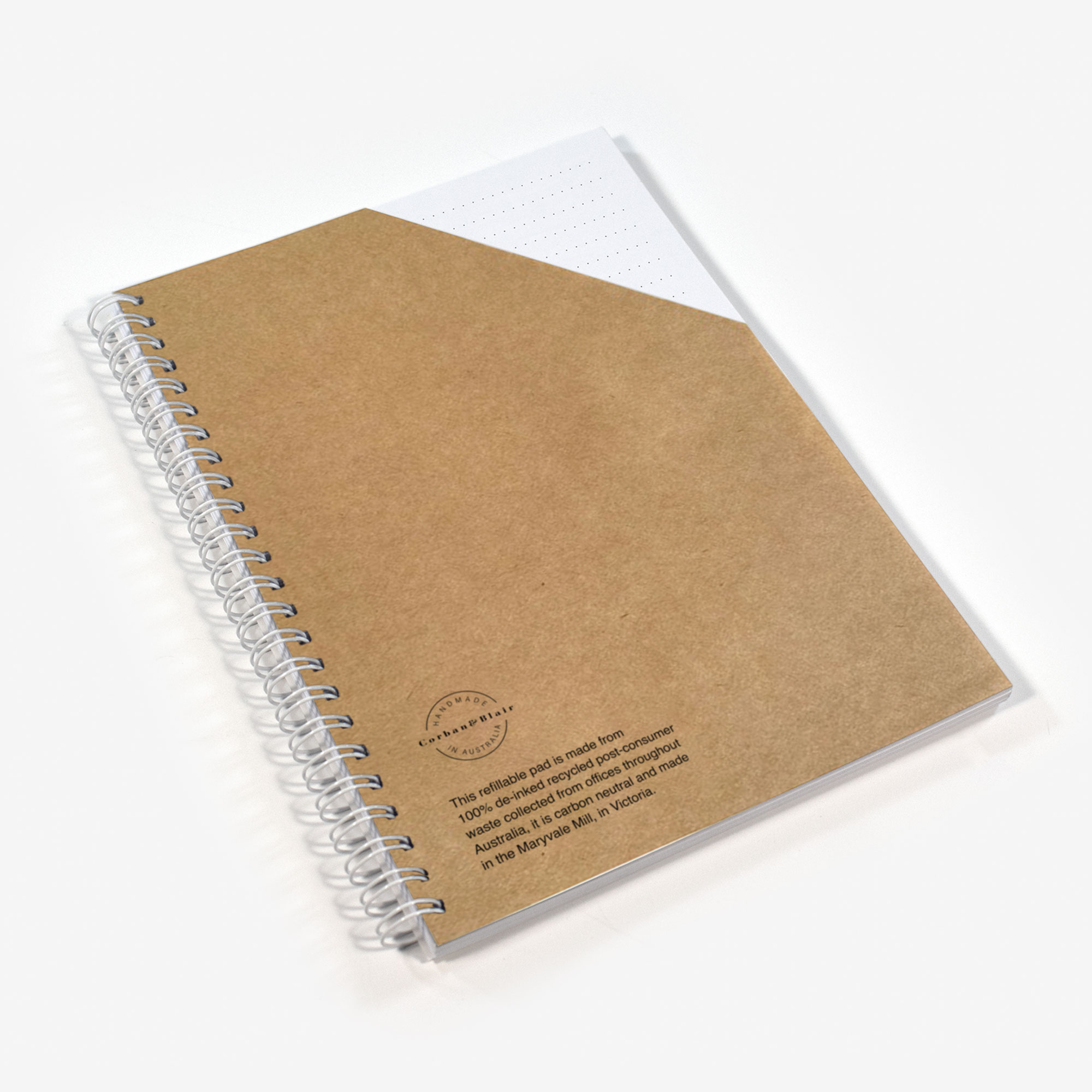 Recycled a5 journal refill line corban blair