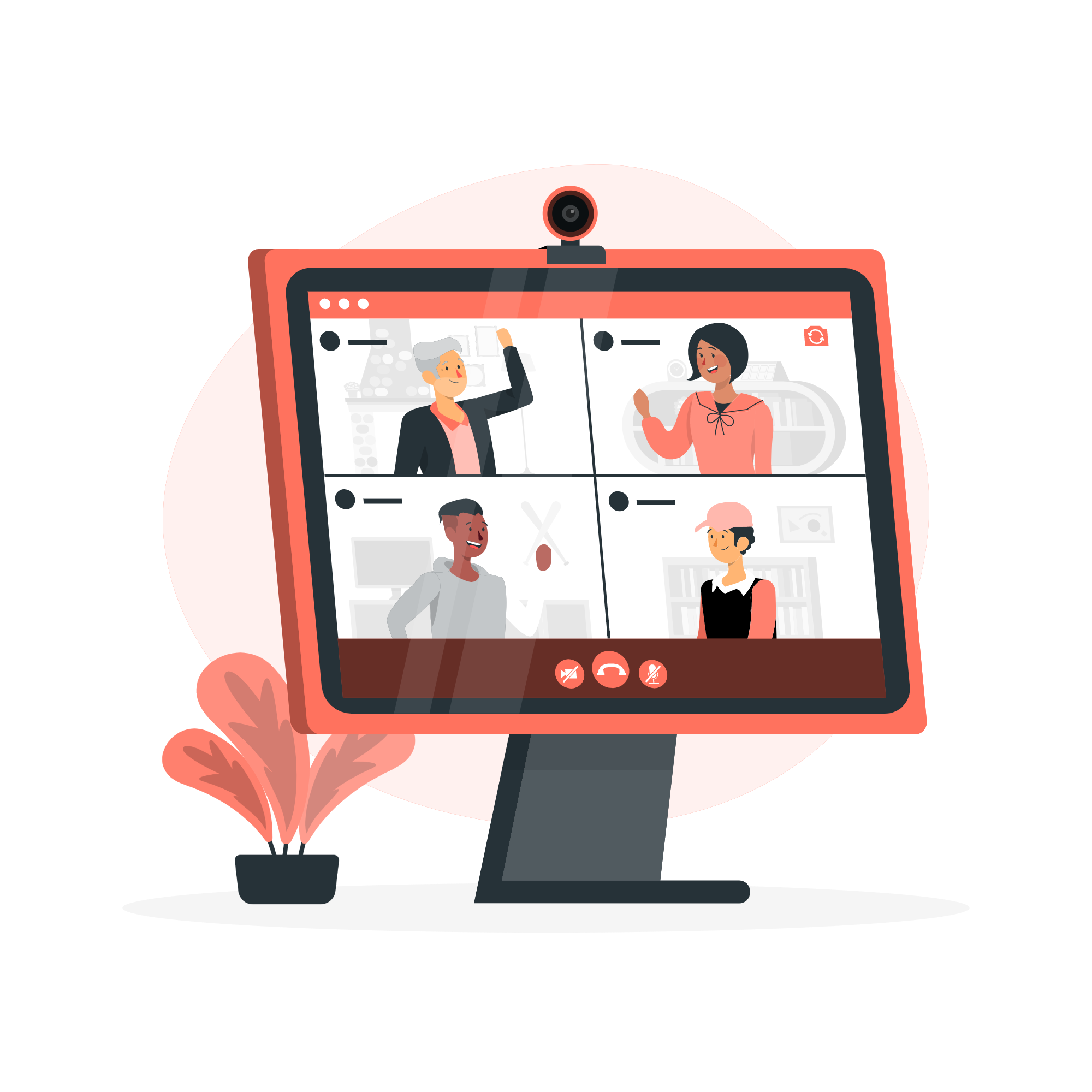 Group video working from home