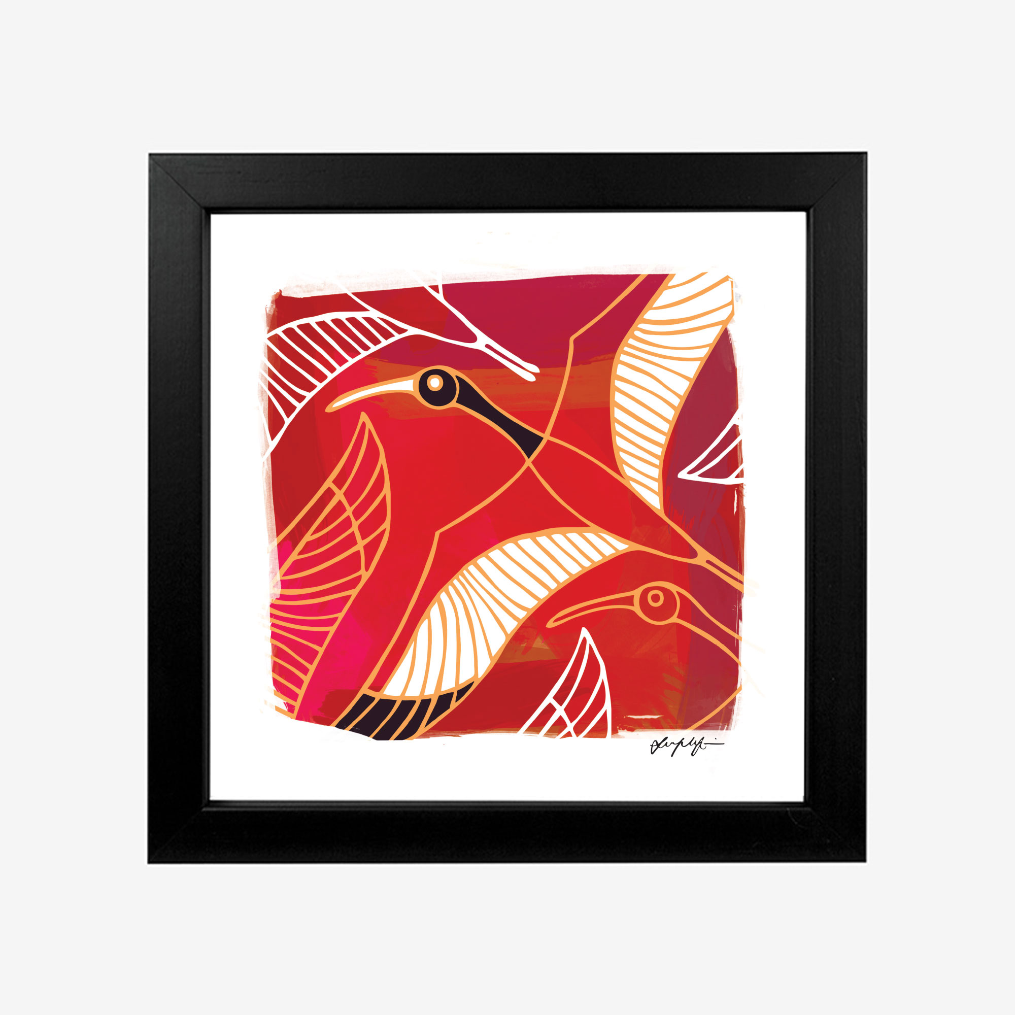 8x8" Framed Print, Red MURRGUMURRGU by Lucy Simpson