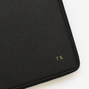 A4 Zip Compendium Black Monogramming