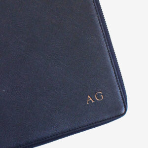 A4 Zip Compendium Navy Monogramming