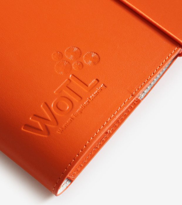 A5 recycled leather journal Wolt orange