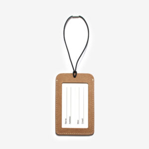 Australian made recycled leather luggage tag lucy simpson collaboration gaawaa miyay designs duality natural kraft