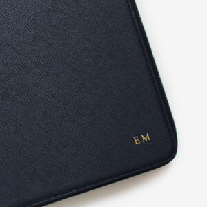 A5 Zip Compendium Navy Monogramming