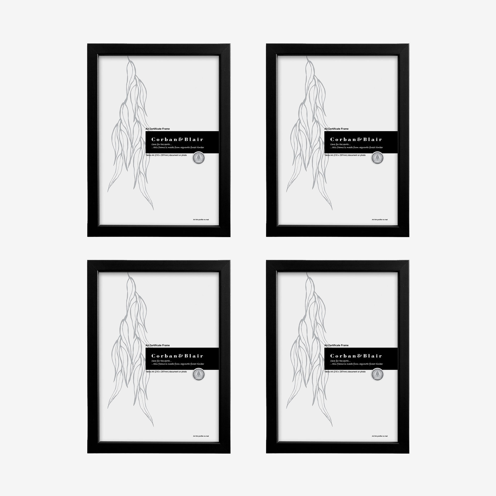 4 Piece A4 Poster Frame Gallery Wall Set