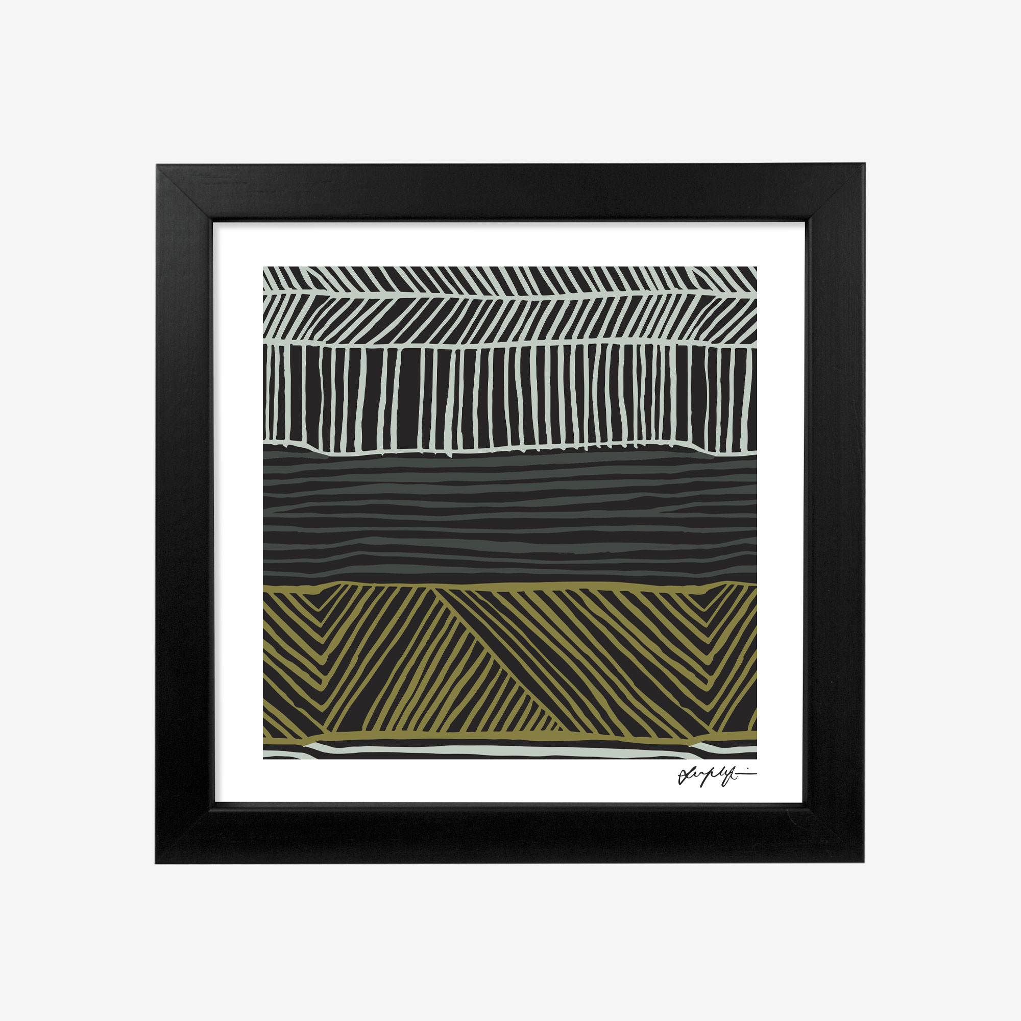 8x8" Framed Print, Green WAGIBAA by Lucy Simpson