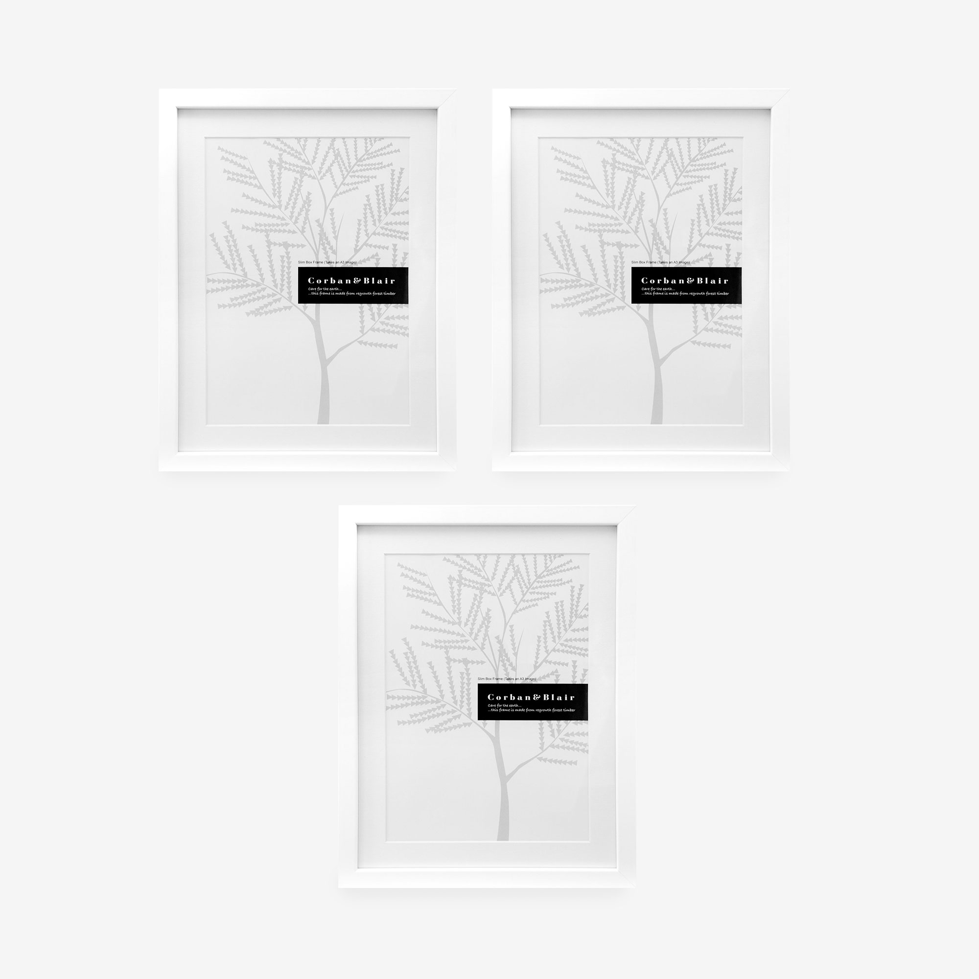 3 Piece A3 Slim Box Frame Gallery Wall Set