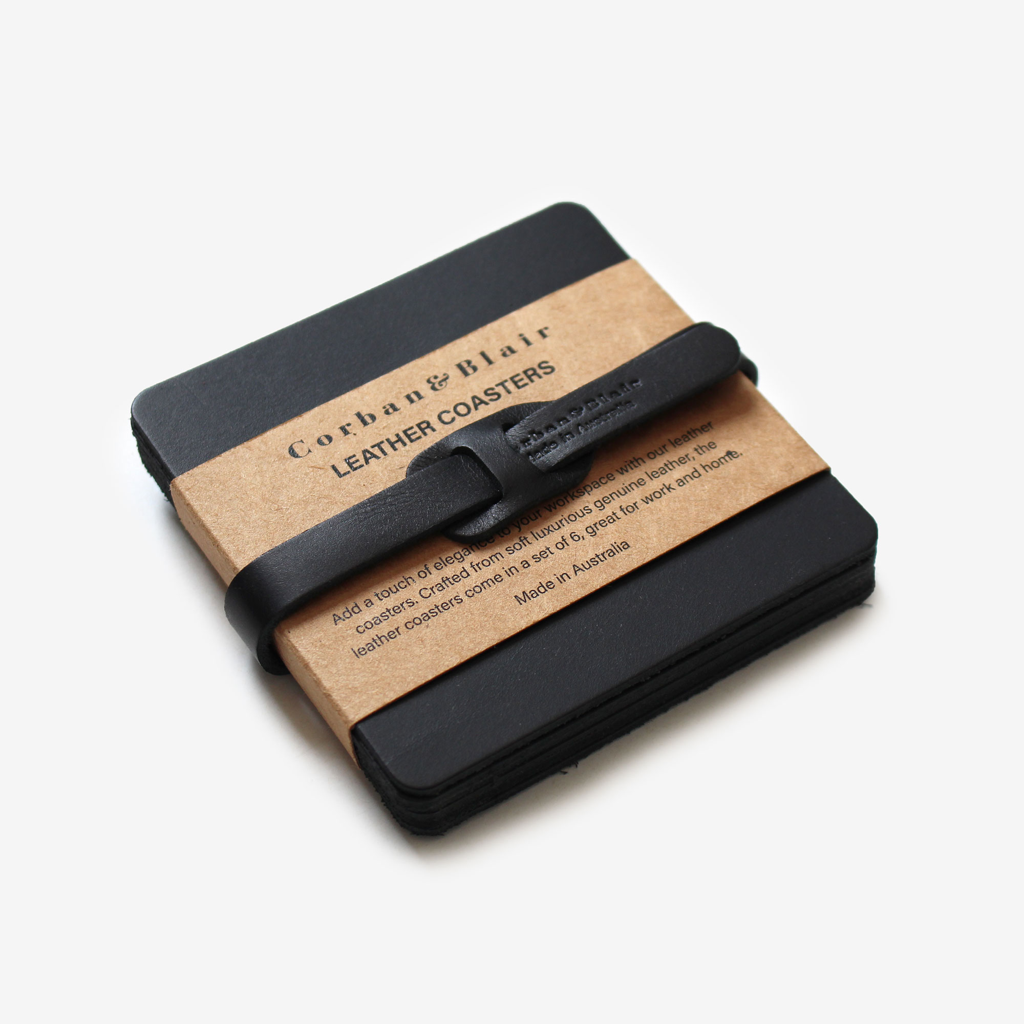 Artisan Square Leather Coasters (Set Of 6)