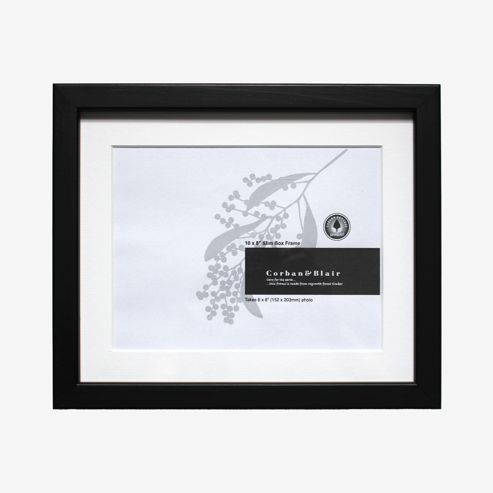 Slim Box Frame 10 x 8" with 6x8" Mat