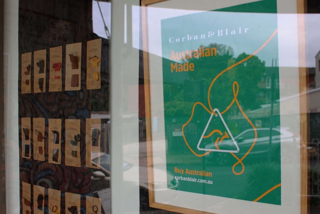 Corban & Blair Lewisham Store Window Gallery for Australian Made Week