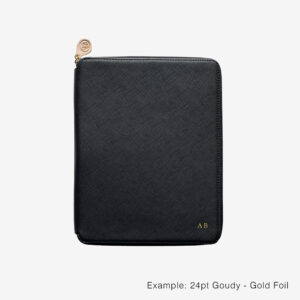 A5 Compendium Black with Gold Zipper
