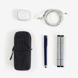 Grid Pencil Case in ripstop nylon