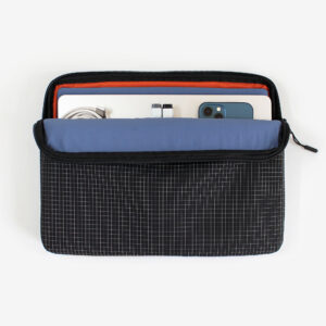 Grid Laptop Sleeve internal pockets and recycled nylon lining